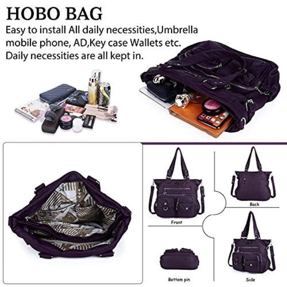 Soft PU Leather Purple Hobo Tote – Stylish Satchel Shoulder Bag - Picture 4 of 7